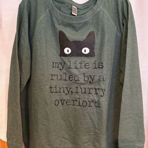 Green Cat Graphic Oversized Tee size L